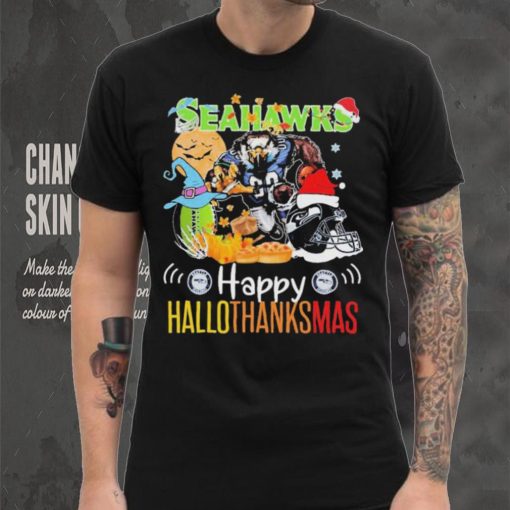 Official NFL Seattle Seahawks Happy Hallothanksmas Shirt