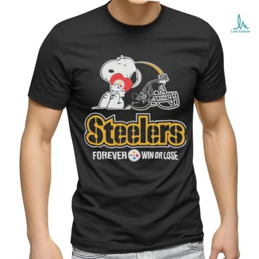 Official NFL The Peanuts Movie Snoopy Forever Win Or Lose Football Pittsburgh Steelers Shirt