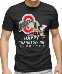 Official Ohio state buckeyes Charlie brown and Snoopy happy thanksgiving T shirt