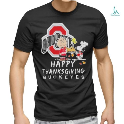 Official Ohio state buckeyes Charlie brown and Snoopy happy thanksgiving T shirt