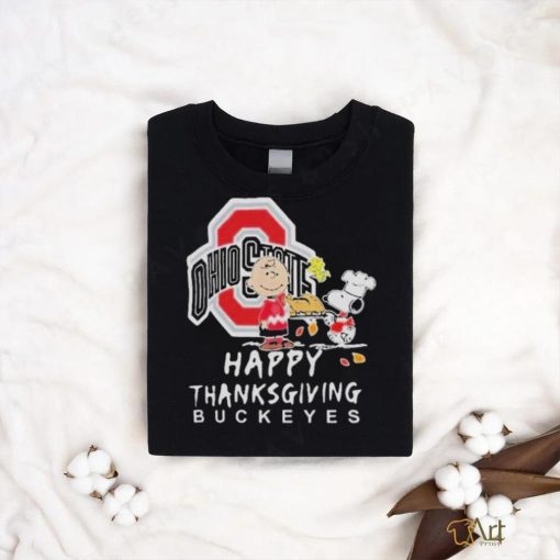 Official Ohio state buckeyes Charlie brown and Snoopy happy thanksgiving T shirt