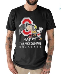 Official Ohio state buckeyes Charlie brown and Snoopy happy thanksgiving T shirt