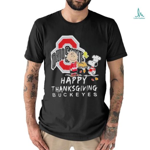 Official Ohio state buckeyes Charlie brown and Snoopy happy thanksgiving T shirt