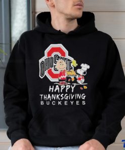 Official Ohio state buckeyes Charlie brown and Snoopy happy thanksgiving T shirt