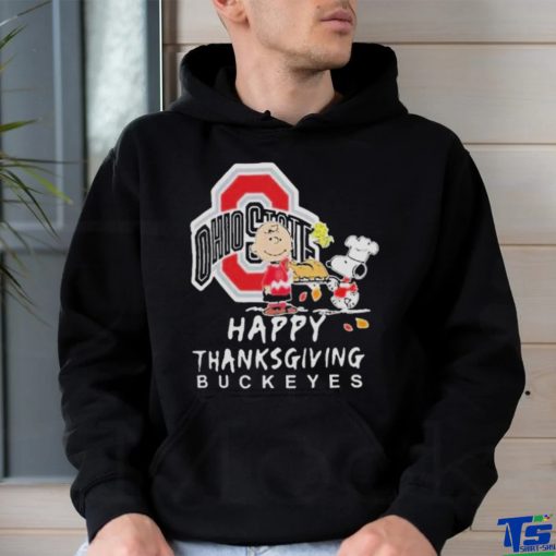 Official Ohio state buckeyes Charlie brown and Snoopy happy thanksgiving T shirt