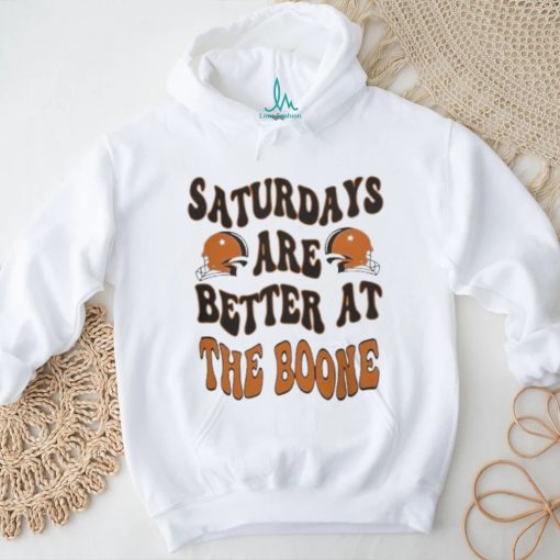 Official Oklahoma State Football Saturdays Are Better At The Boone 2023 Helmet Shirt