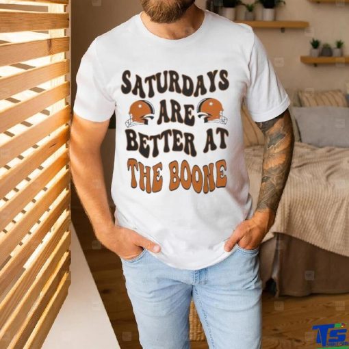 Official Oklahoma State Football Saturdays Are Better At The Boone 2023 Helmet Shirt