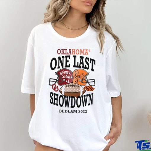 Official Oklahoma State Vs Oklahoma Sooners Bedlam One Last Showdown 2023 T Shirt