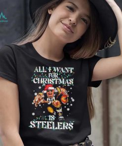 Official Pittsburgh Steelers all I want for christmas is santa mascot shirt