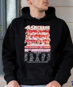 Official San Francisco 49ers 80th Anniversary 1944 2024 Thank You For The Memories T Shirt