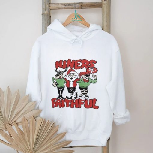 Official San Francisco 49ers Niners Faithful Santa Reindeer Elf Christmas Shirt