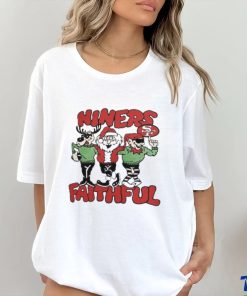 Official San Francisco 49ers Niners Faithful Santa Reindeer Elf Christmas Shirt