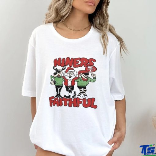 Official San Francisco 49ers Niners Faithful Santa Reindeer Elf Christmas Shirt