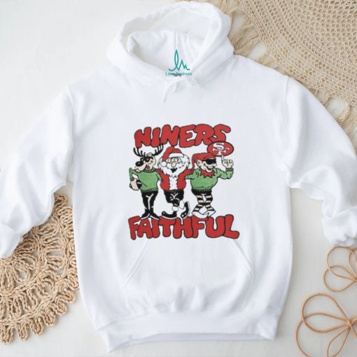 Official San Francisco 49ers Niners Faithful Santa Reindeer Elf Christmas Shirt