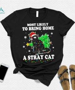 Official Santa Cat Most Likely To Bring Home A Stray Cat Matching Christmas Shirt