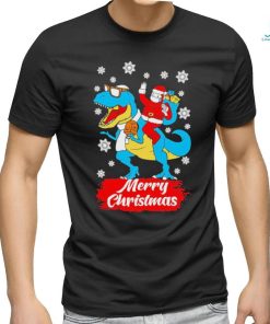 Official Santa Claus Riding T Rex Christmas Unisex Shirt