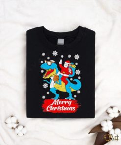 Official Santa Claus Riding T Rex Christmas Unisex Shirt