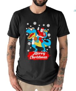 Official Santa Claus Riding T Rex Christmas Unisex Shirt