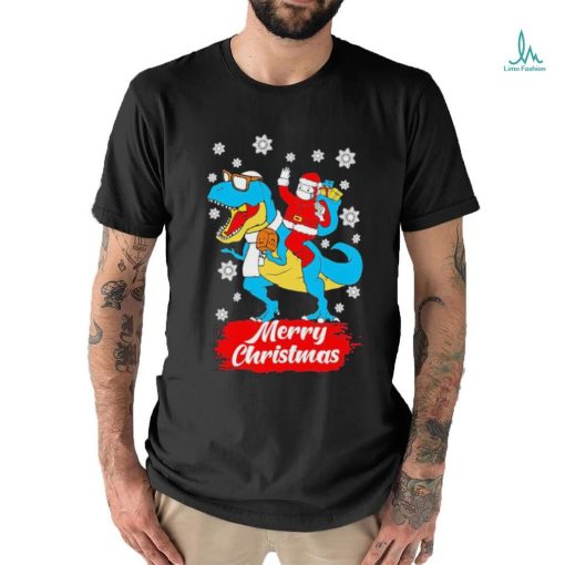 Official Santa Claus Riding T Rex Christmas Unisex Shirt