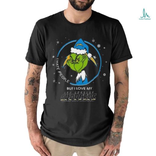 Official Santa Grinch I Hate People But I Love My Los Angeles Chargers Christmas 2023 t shirt
