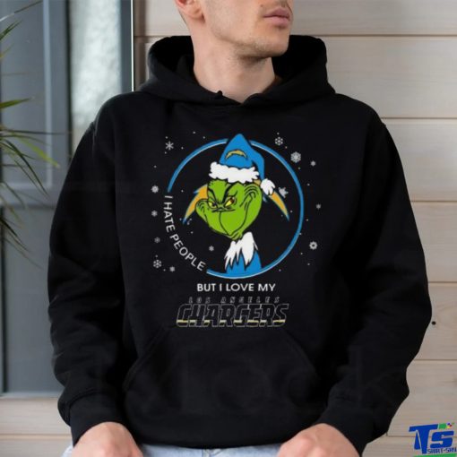 Official Santa Grinch I Hate People But I Love My Los Angeles Chargers Christmas 2023 t shirt