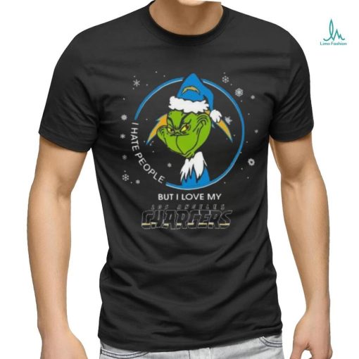 Official Santa Grinch I Hate People But I Love My Los Angeles Chargers Christmas 2023 t shirt