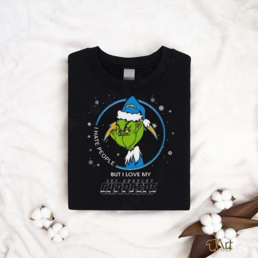 Official Santa Grinch I Hate People But I Love My Los Angeles Chargers Christmas 2023 t shirt