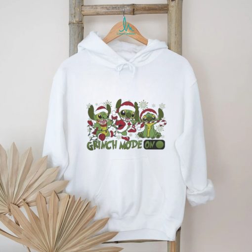 Official Santa Stitch Grinch Mode On Christmas Shirt