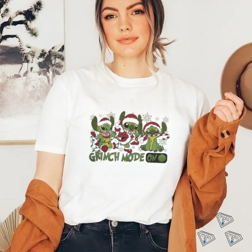 Official Santa Stitch Grinch Mode On Christmas Shirt