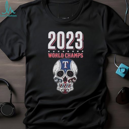 Official Skull Texas Rangers World Series Champions 2023 T Shirt