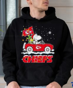 Official Snoopy and Woodstock driving car Oklahoma State Cowboys Christmas shirt