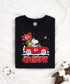 Official Snoopy and Woodstock driving car Oklahoma State Cowboys Christmas shirt