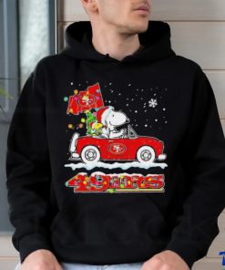 Official Snoopy and Woodstock driving car San Francisco 49ers Christmas shirt