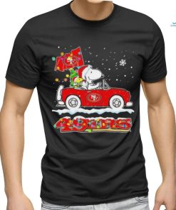 Official Snoopy and Woodstock driving car San Francisco 49ers Christmas shirt