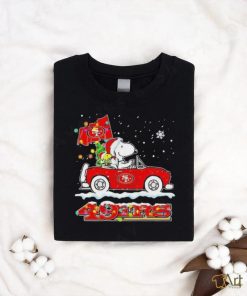 Official Snoopy and Woodstock driving car San Francisco 49ers Christmas shirt