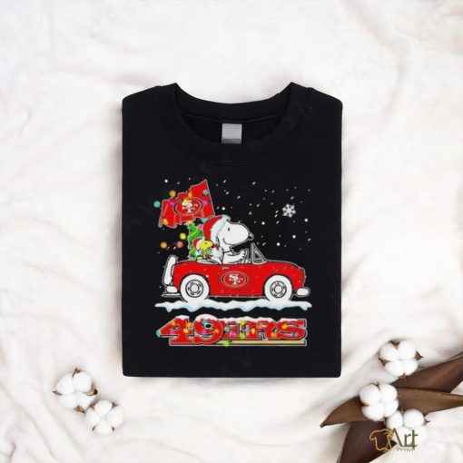 Official Snoopy and Woodstock driving car San Francisco 49ers Christmas shirt