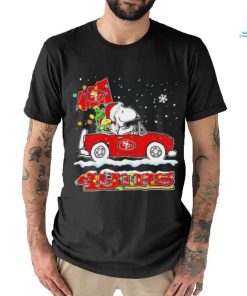 Official Snoopy and Woodstock driving car San Francisco 49ers Christmas shirt