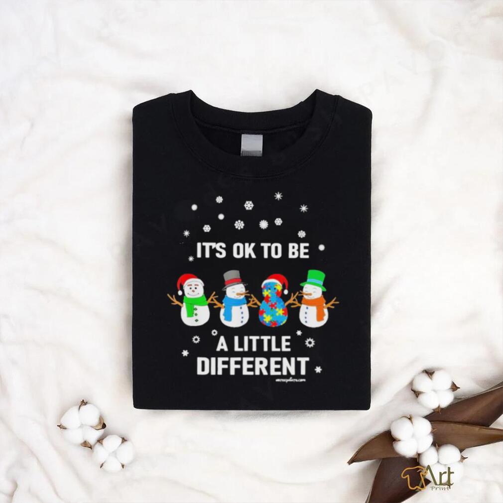 Official Snowman it’s ok to be a little different Christmas shirt Official Snowman it’s ok to be a little different Christmas shirt