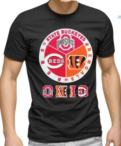 Official State Buckeyes, Bengals And Reds Ohio Sports Teams Logo Shirt