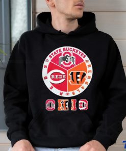 Official State Buckeyes, Bengals And Reds Ohio Sports Teams Logo Shirt