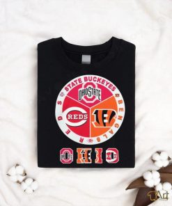 Official State Buckeyes, Bengals And Reds Ohio Sports Teams Logo Shirt