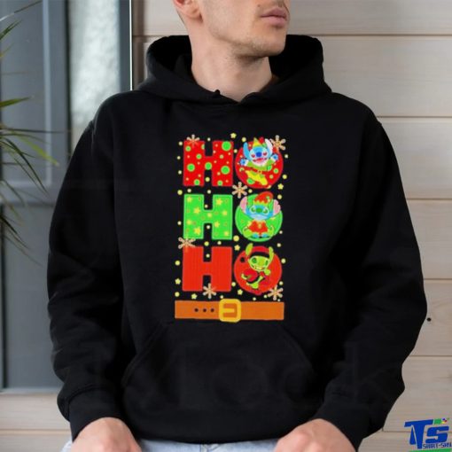 Official Stitch Elf Grinch Stitch Ho Ho Ho Christmas T shirt