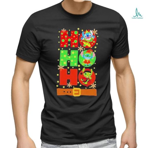 Official Stitch Elf Grinch Stitch Ho Ho Ho Christmas T shirt