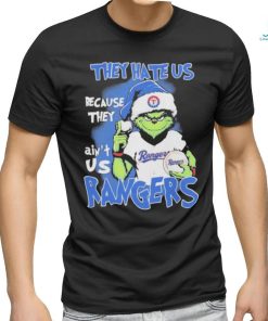 Official The Grinch Christmas They Hate Us Because They Ain’t Us Texas Rangers Football T Shirt