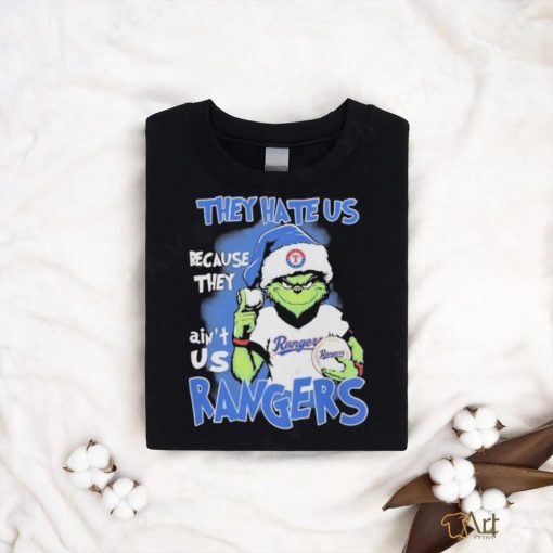 Official The Grinch Christmas They Hate Us Because They Ain’t Us Texas Rangers Football T Shirt
