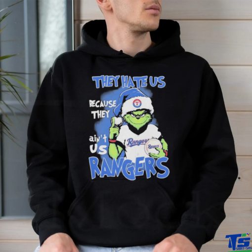 Official The Grinch Christmas They Hate Us Because They Ain’t Us Texas Rangers Football T Shirt