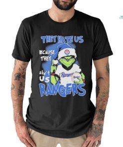 Official The Grinch Christmas They Hate Us Because They Ain’t Us Texas Rangers Football T Shirt