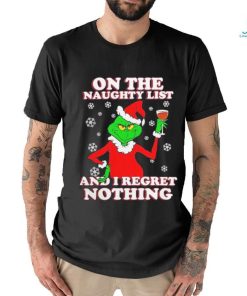 Official The Grinch Kansas City Chiefs On The Naughty List And I Regret Nothing Christmas 2023 T shirt