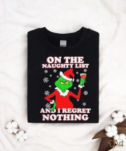 Official The Grinch Kansas City Chiefs On The Naughty List And I Regret Nothing Christmas 2023 T shirt