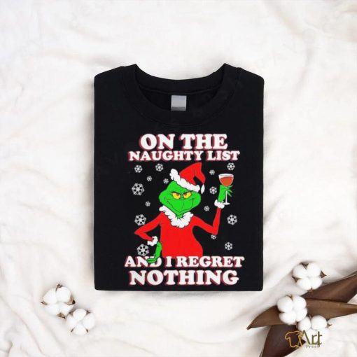 Official The Grinch Kansas City Chiefs On The Naughty List And I Regret Nothing Christmas 2023 T shirt